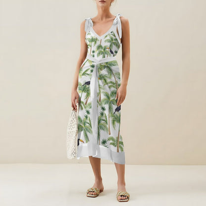Casual Printed One-Piece Swimsuit And Cover Up 2305102412