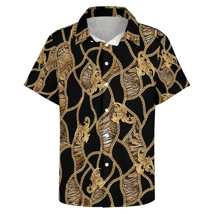 Men's Fashion Casual Printed Short Sleeve Shirts 2306105123