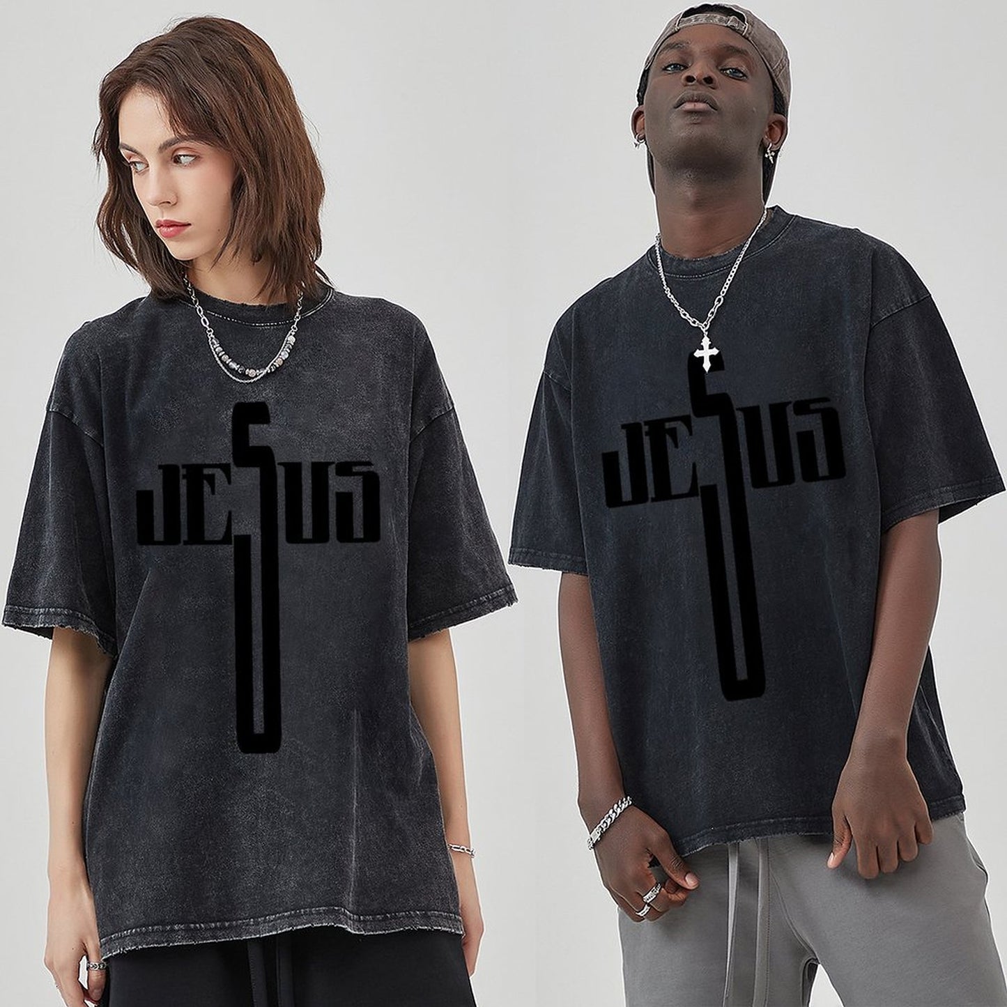 Unisex Vintage Solid Wash T-Shirts 2305103955