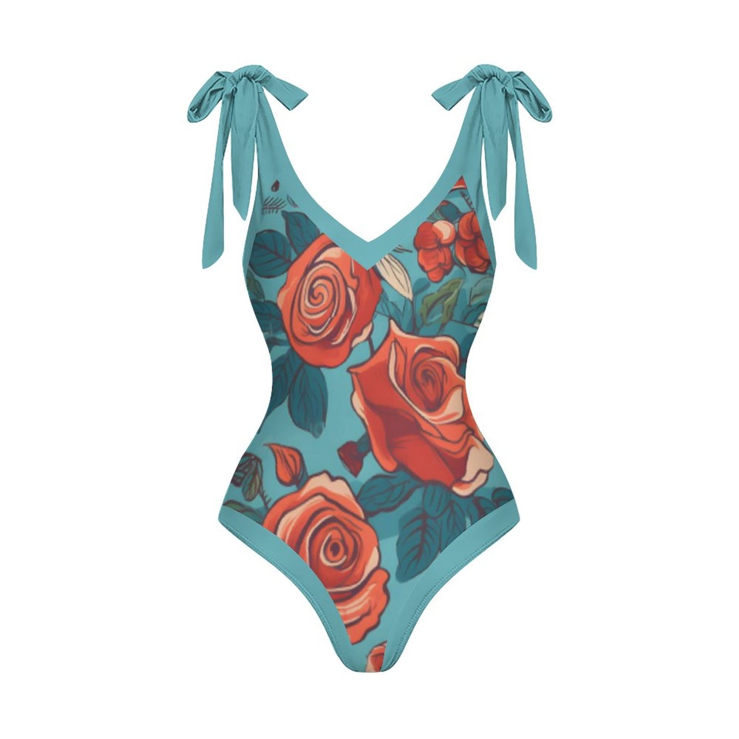 Casual Printed One-Piece Swimsuit And Cover Up 2305102475