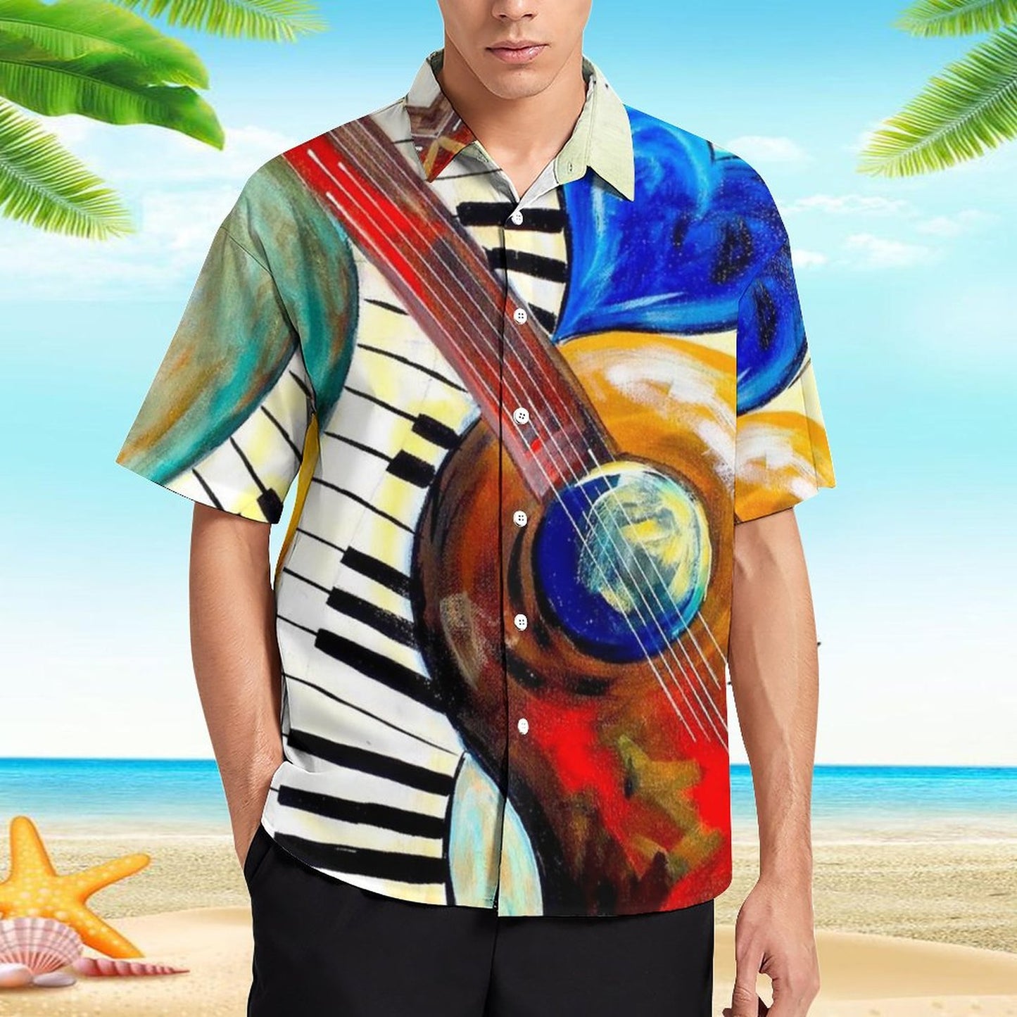 Men's Hawaiian Print Resort Shirt 2305102022