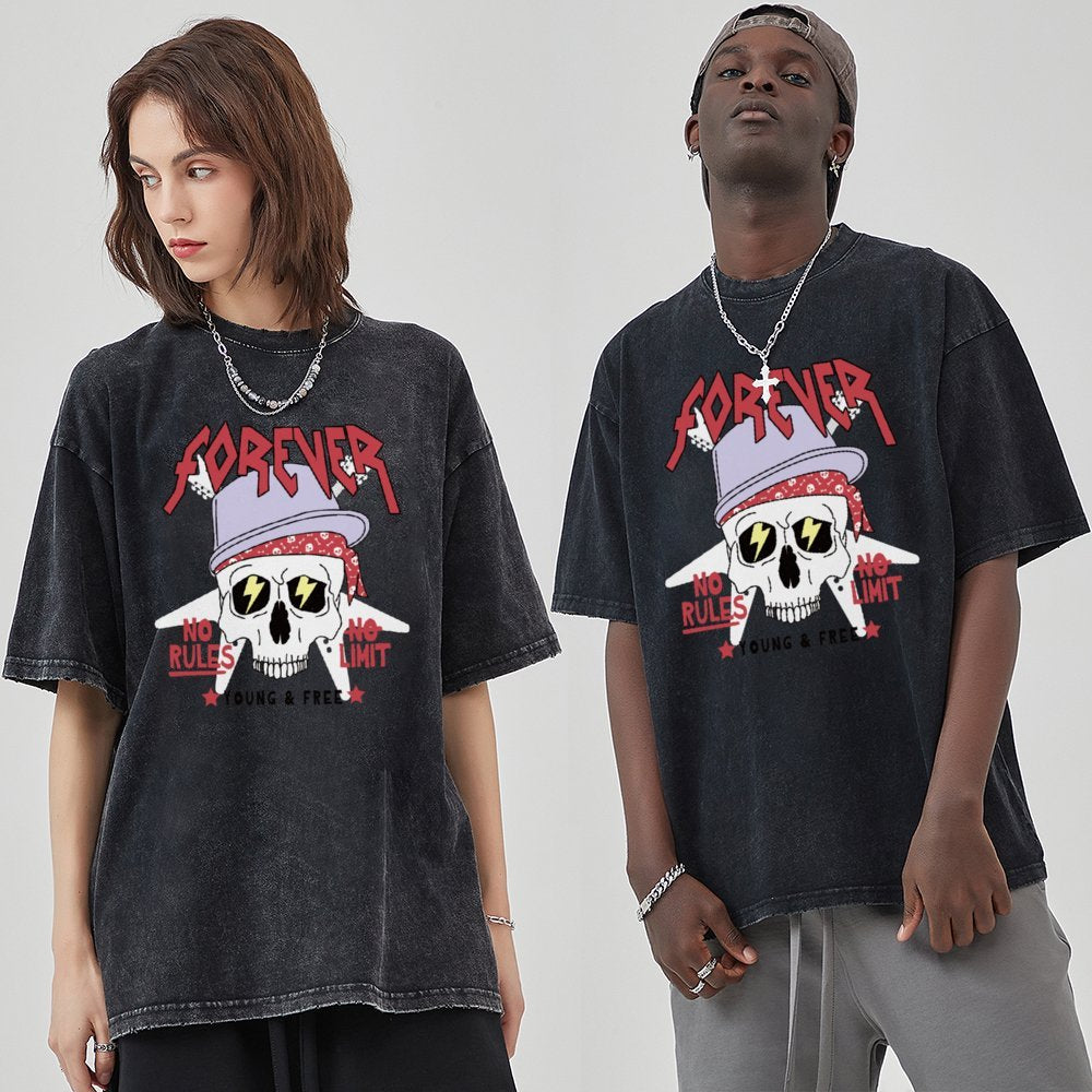 Unisex Vintage Solid Wash T-Shirts 2305102636