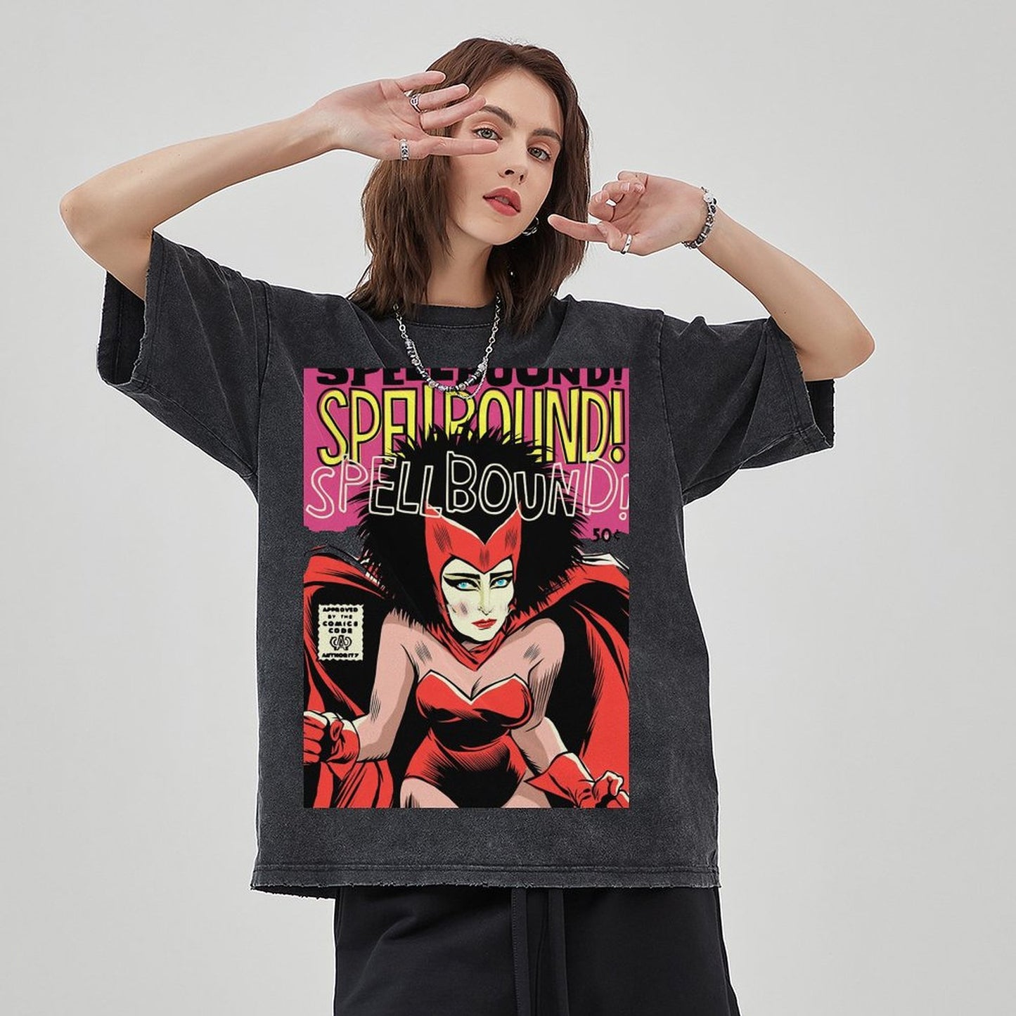 Unisex Vintage Solid Wash Denim T-Shirts