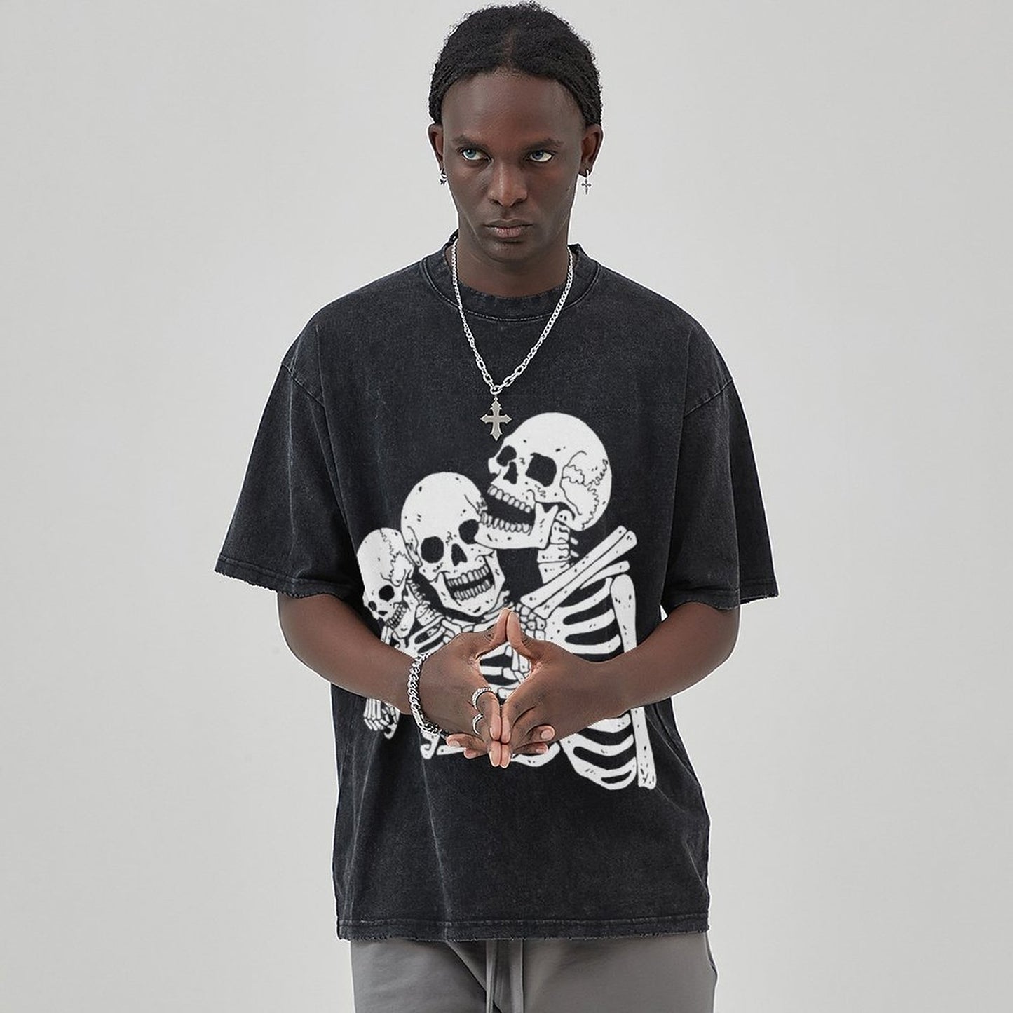 Unisex Vintage Solid Wash T-Shirts 2305101595