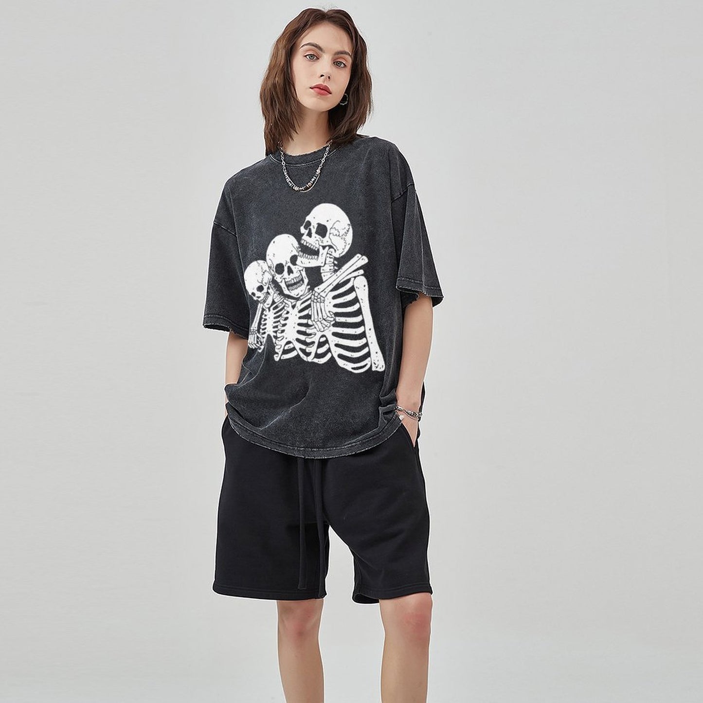 Unisex Vintage Solid Wash T-Shirts 2305101595