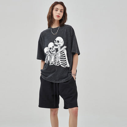 Unisex Vintage Solid Wash T-Shirts 2305101595
