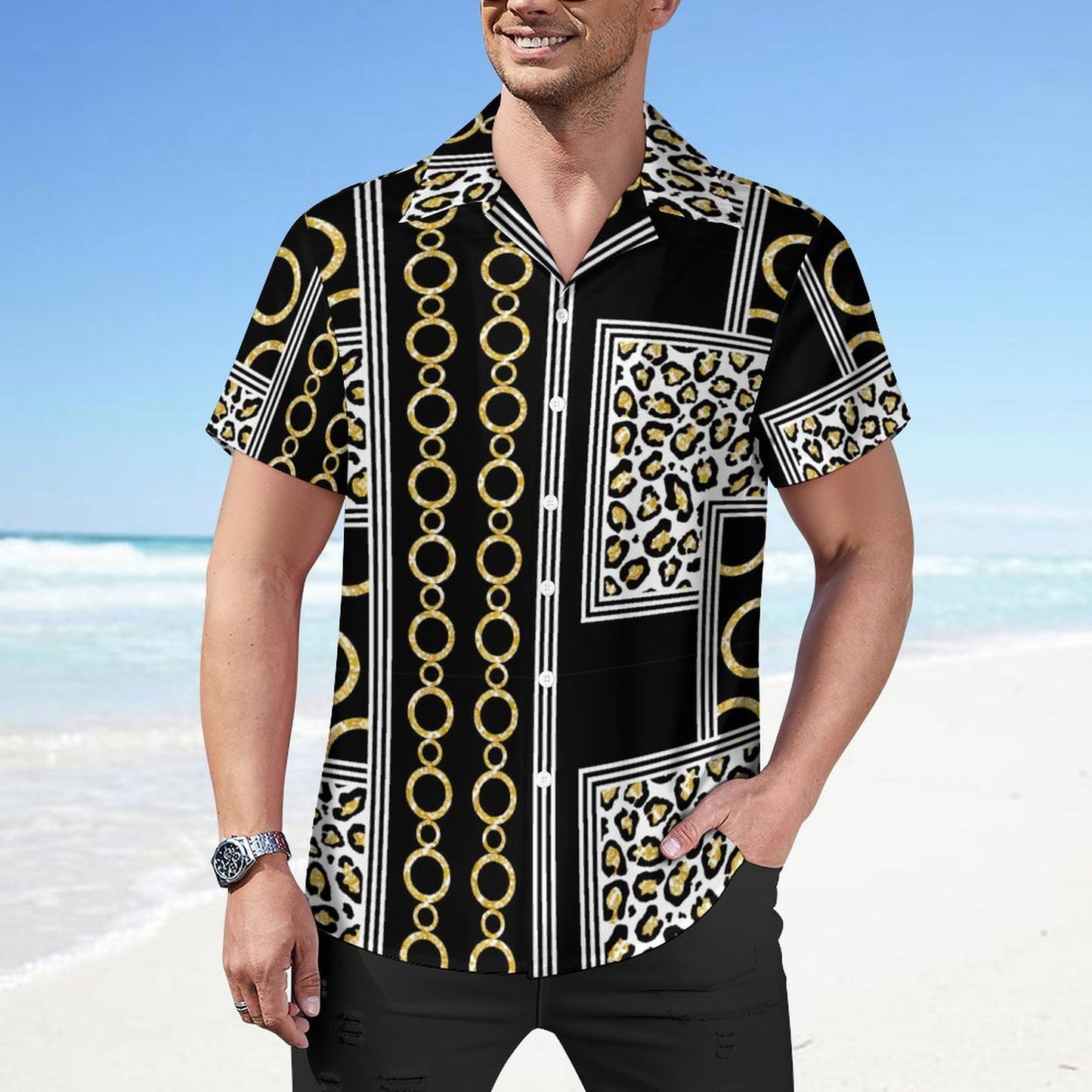 Men Hawaiian Casual Short Sleeve Shirt 2306100099