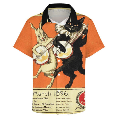 Men's Fashion Casual Printed Short Sleeve Shirts 2306105167