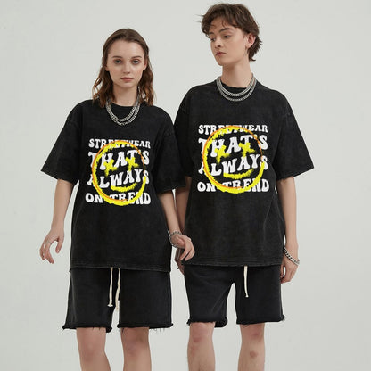 Unisex Vintage Solid Wash T-Shirts 2305101925