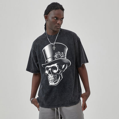 Mens Cotton Wash Solid T-Shirts Oversized Unisex Short Sleeve Streetwear Rap Hip Hop Basic Tee Tops 2305101611