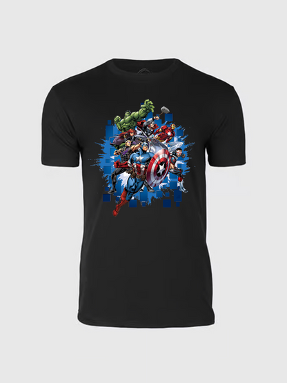 Men's Casual The Avengers Printed Round Neck Short Sleeve T-Shirt