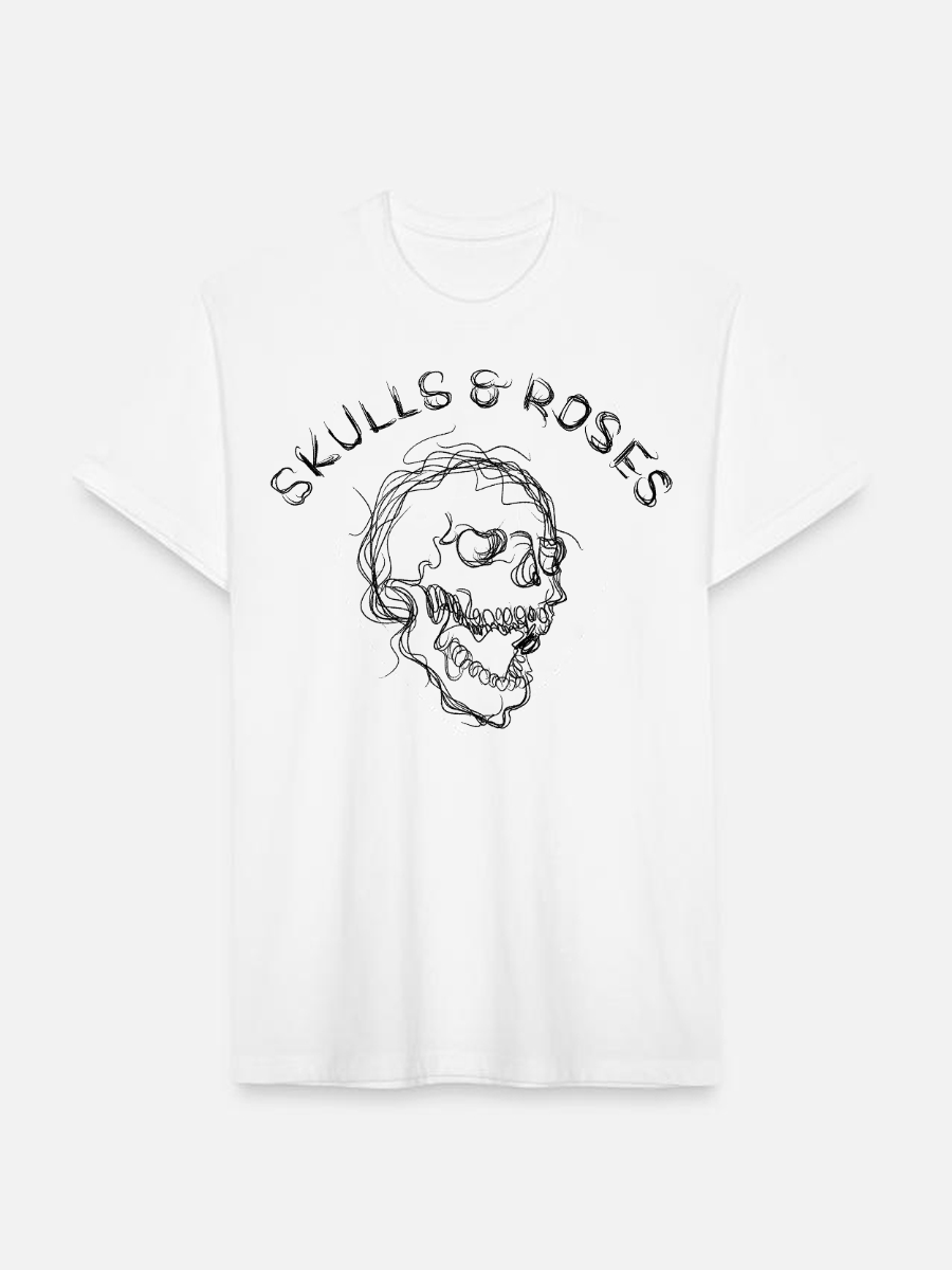 Men's Casual  Skeleton Printed Round Neck Short Sleeve T-Shirt