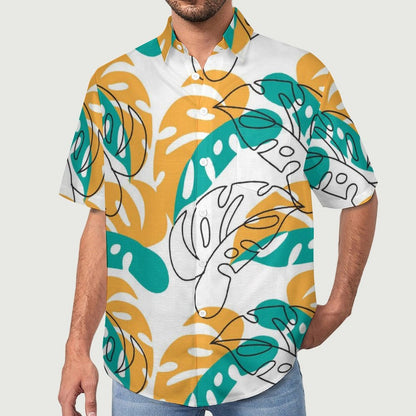 Men's Botanical Print Vacation Hawaiian Shirt 2306104583