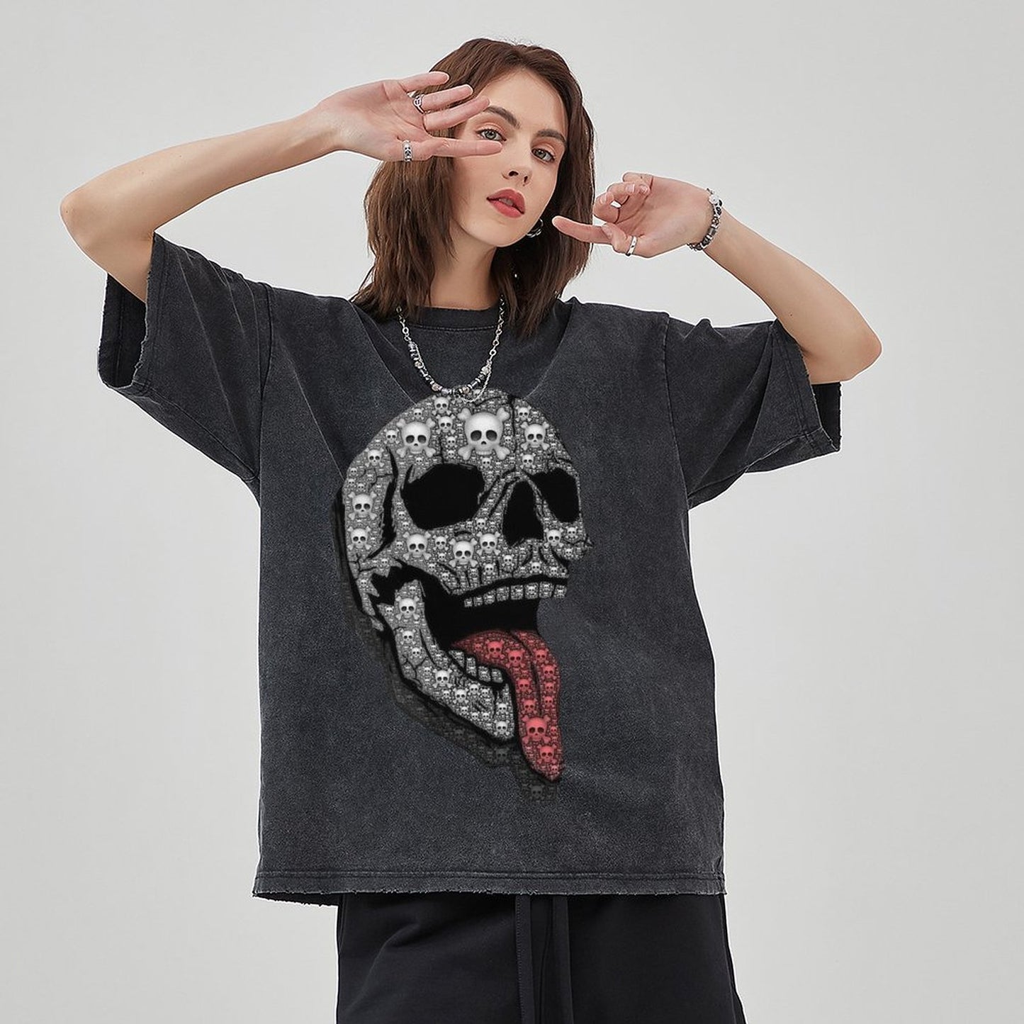 Unisex Vintage Solid Wash T-Shirts 2305104085