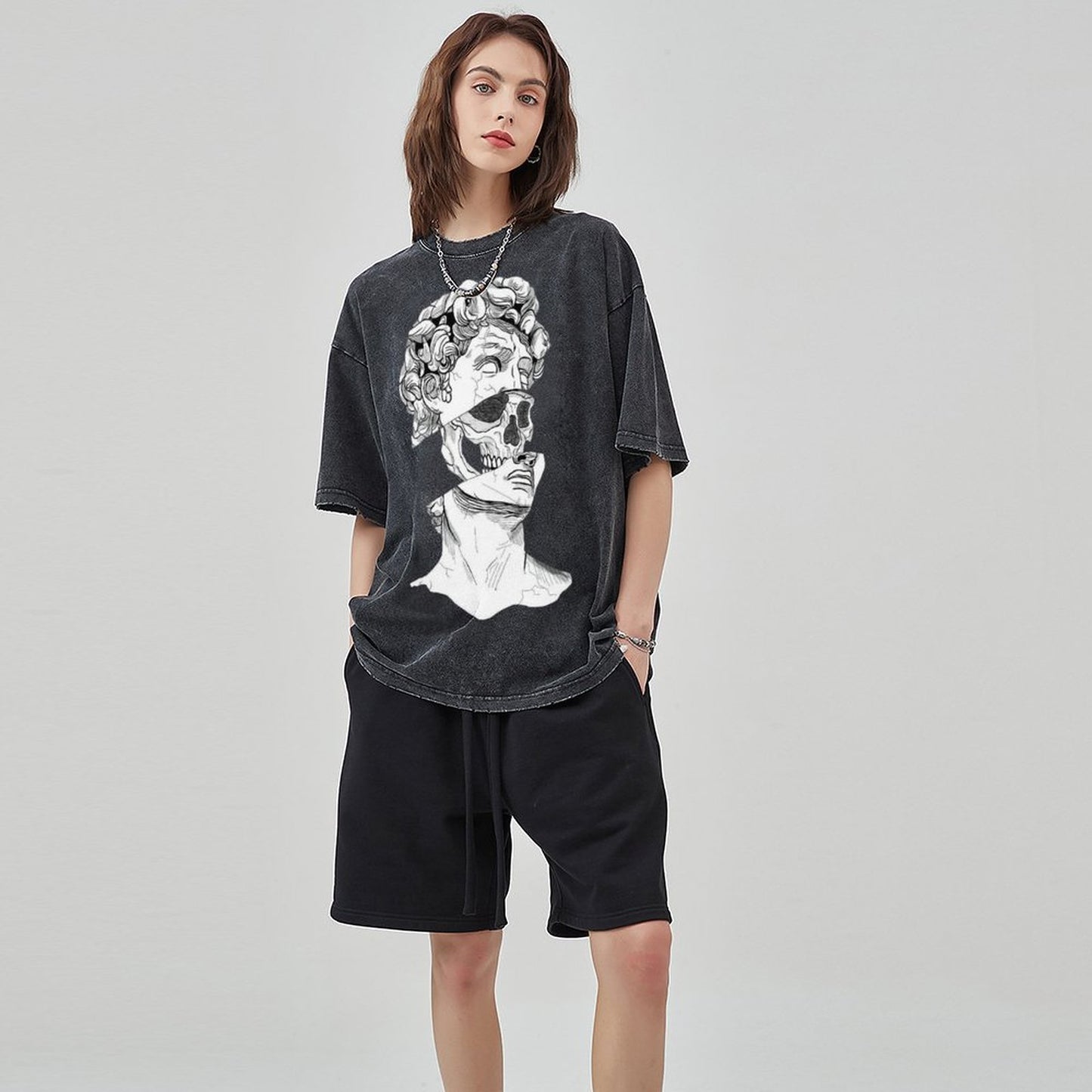 Unisex Vintage Solid Wash T-Shirts 2305101594