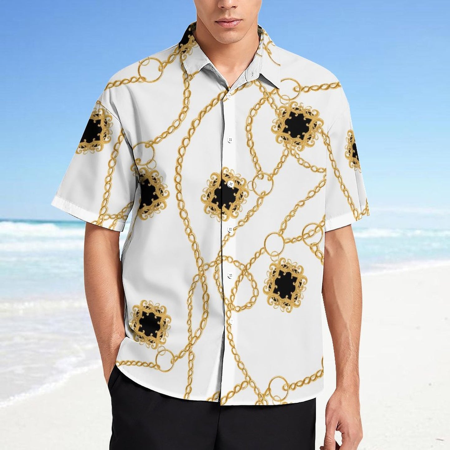 Men's Fashion Casual Printed Short Sleeve Shirts 2306100784