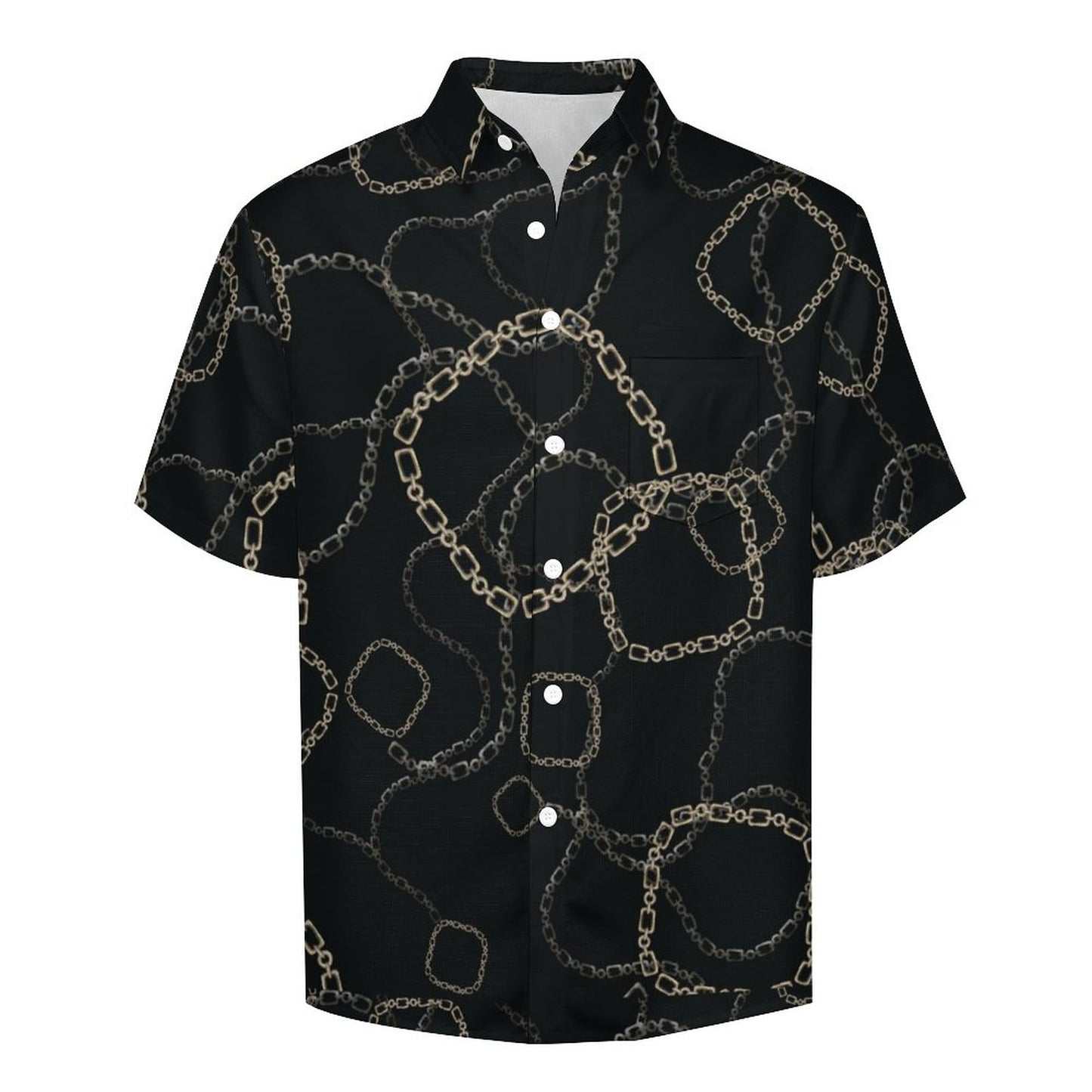 Men's Geometric Chain Print Vacation Hawaiian Shirt 2306104057