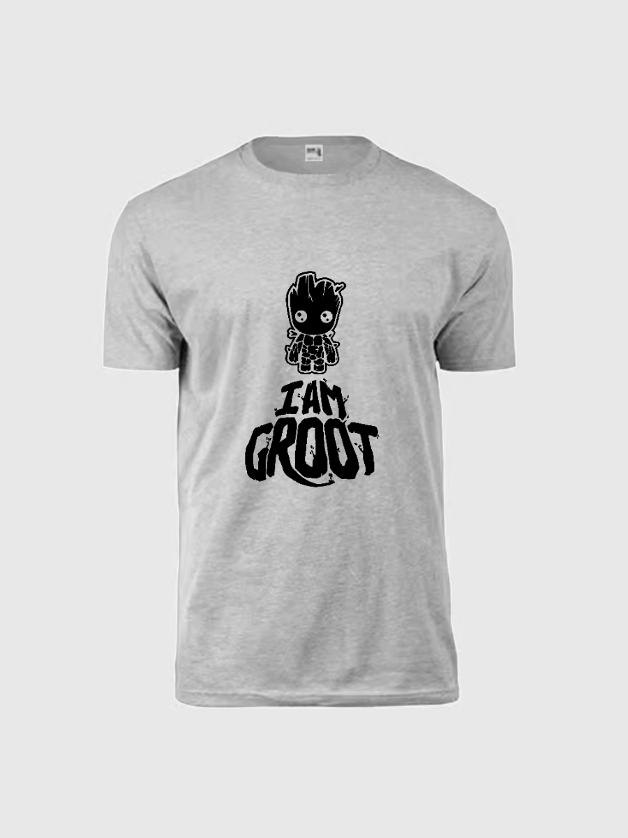 Men's Casual Groot Marvel Printed Round Neck Short Sleeve T-Shirt