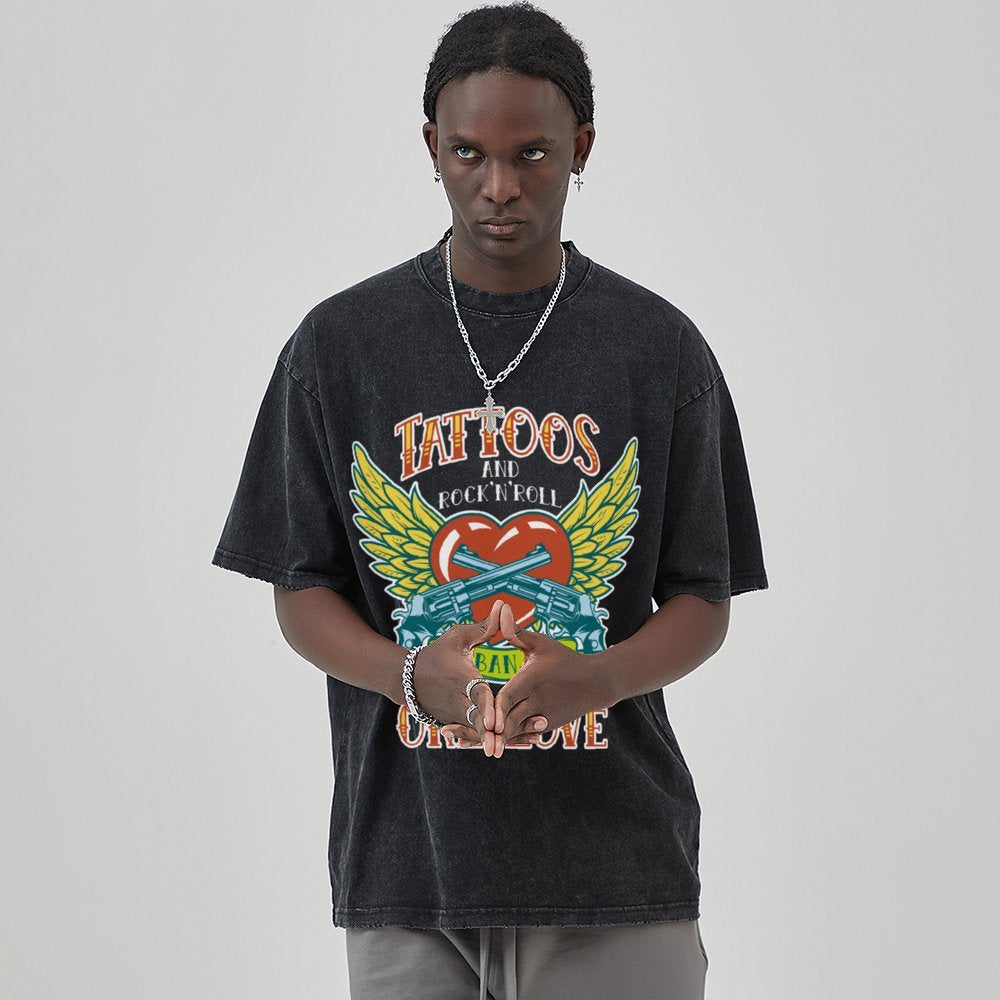 Unisex Vintage Solid Wash T-Shirts 2305102638