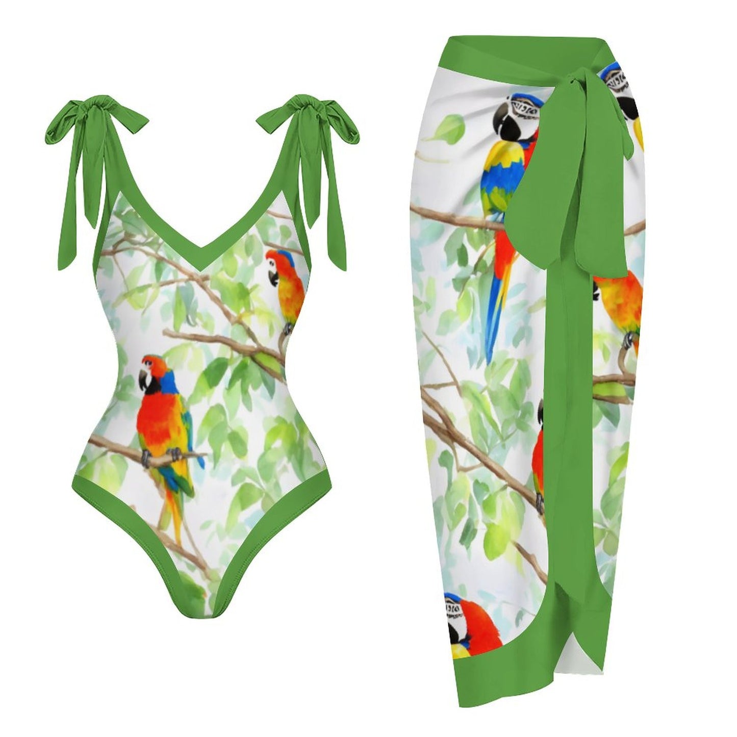 Casual Printed One-Piece Swimsuit And Cover Up 2305102391