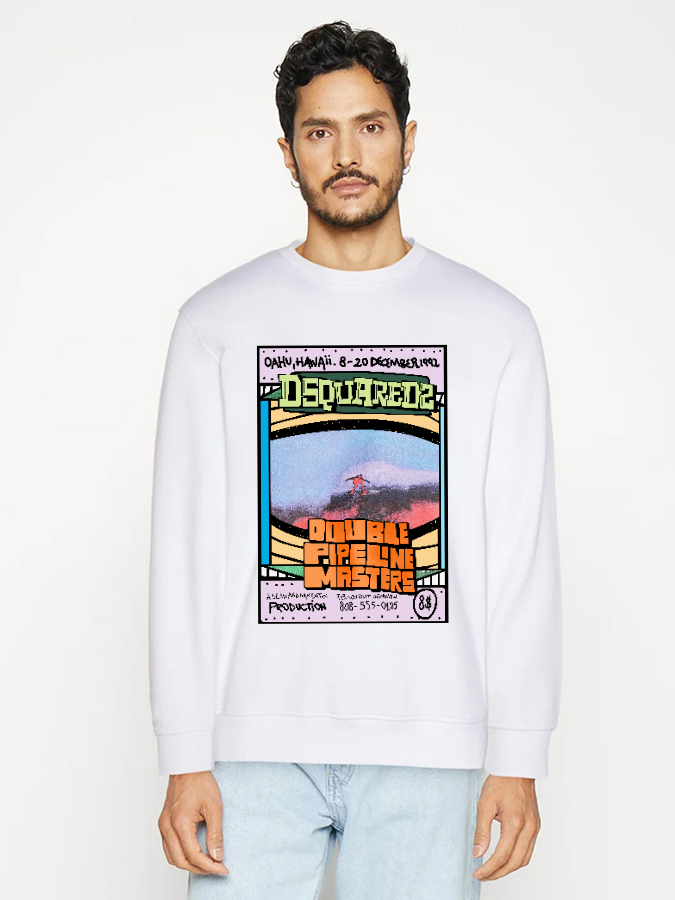 Unisex Round Neck Casual Vintage Printed Long Sleeve Sweatshirt