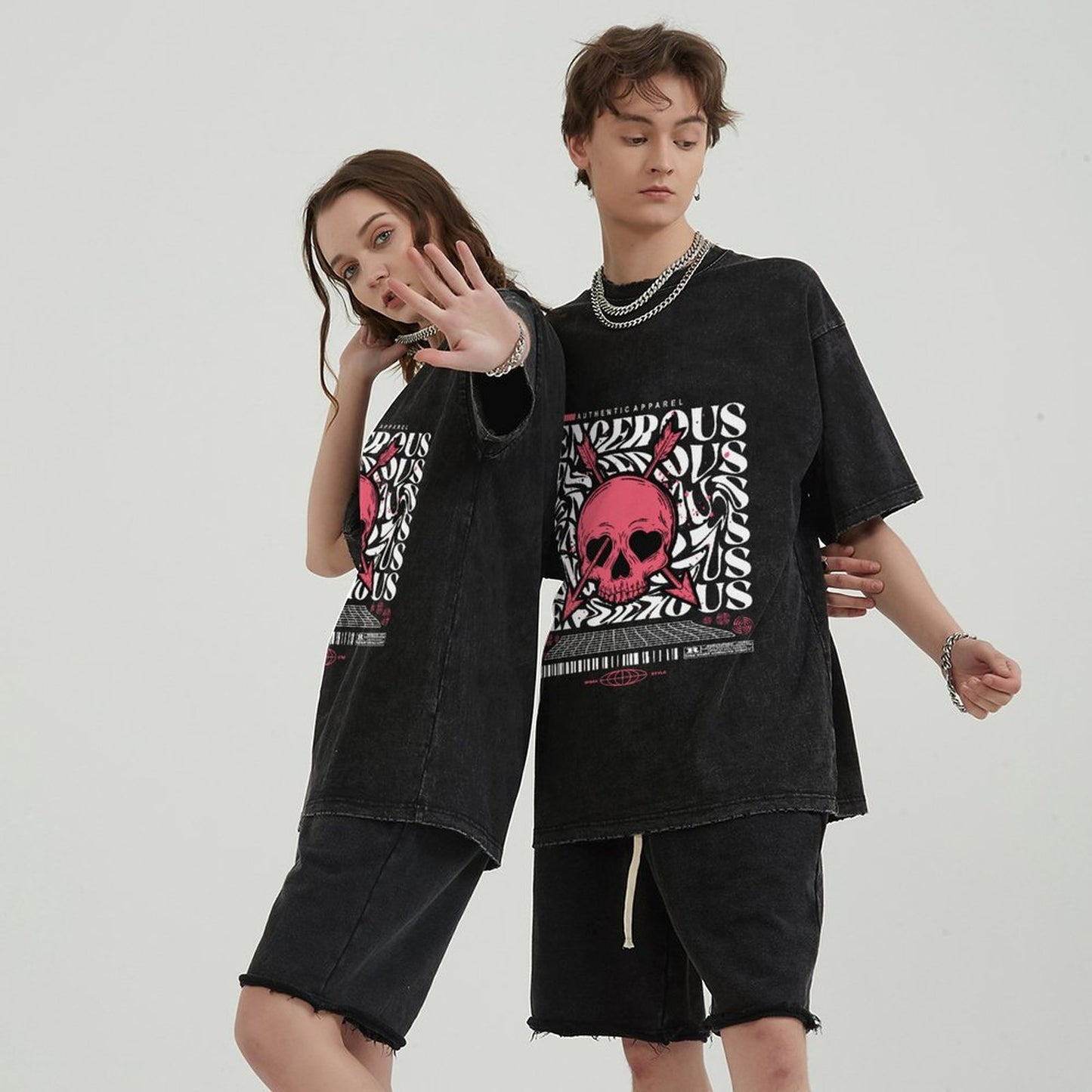 Unisex Vintage Solid Wash T-Shirts 2305102861