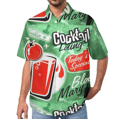 Men's Hawaiian Print Lapel Shirt 2304106413