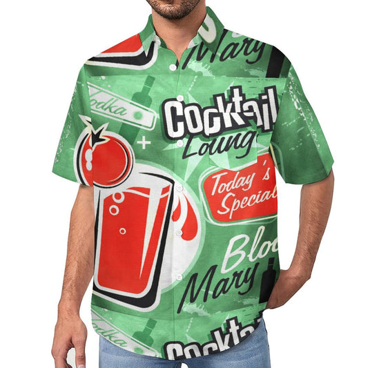 Men's Hawaiian Print Lapel Shirt 2304106413