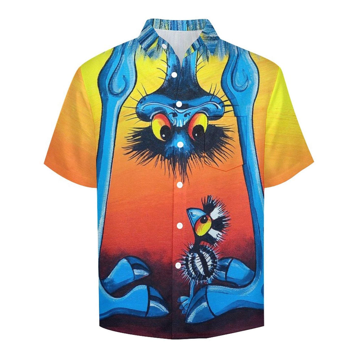Men's Ostrich Painted Print Vacation Hawaiian Shirt