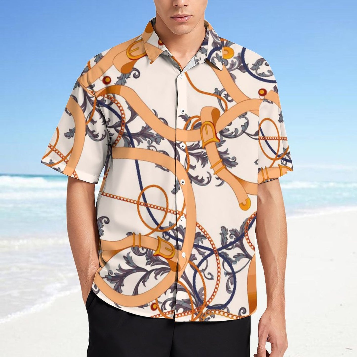 Men's Fashion Casual Printed Short Sleeve Shirts 2306100960