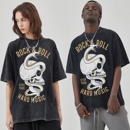Unisex Vintage Solid Wash T-Shirts 2305101597