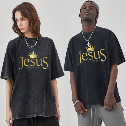 Unisex Vintage Solid Wash T-Shirts 2305103945