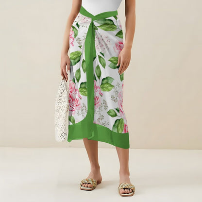 Casual Printed One-Piece Swimsuit And Cover Up 2305102418