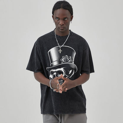 Mens Cotton Wash Solid T-Shirts Oversized Unisex Short Sleeve Streetwear Rap Hip Hop Basic Tee Tops 2305101611