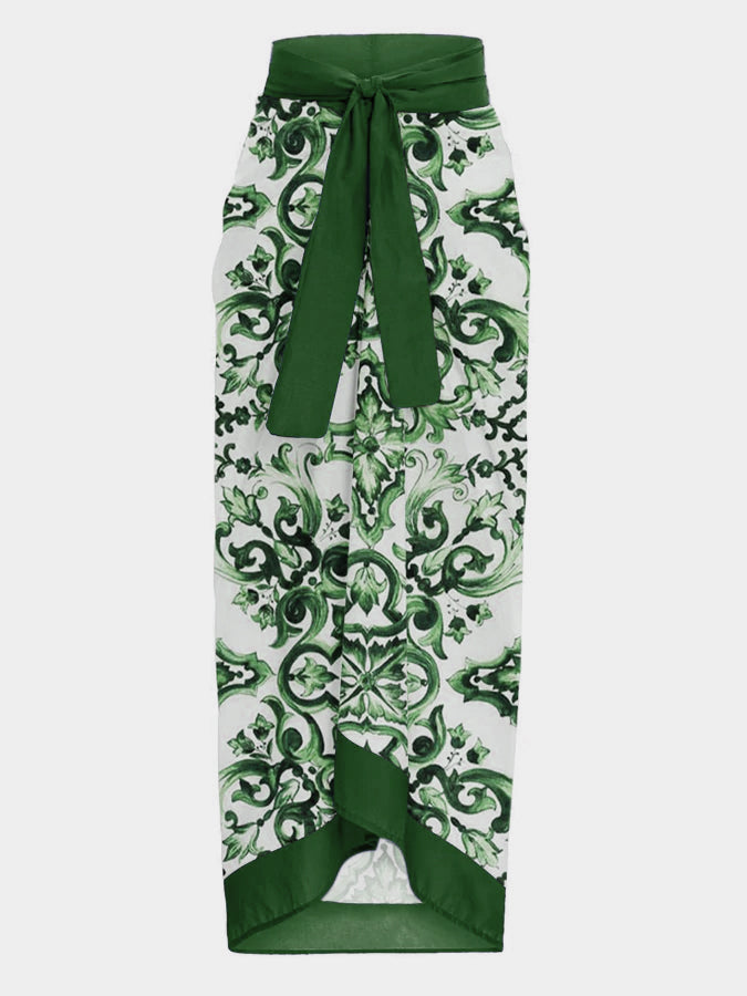 Printed Fashion One Piece Swimsuit and Cover up
