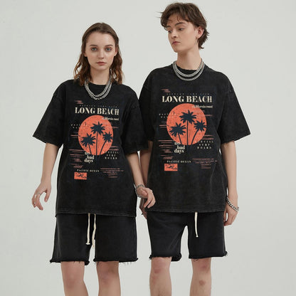 Unisex Vintage Solid Wash T-Shirts 2305101930