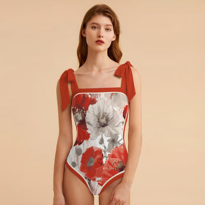 Fashion Printed One Piece Swimsuit And Cover Up 2305105387