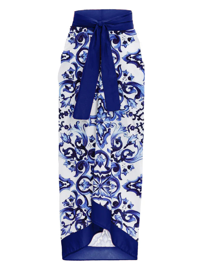 Printed Fashion One Piece Swimsuit and Cover up