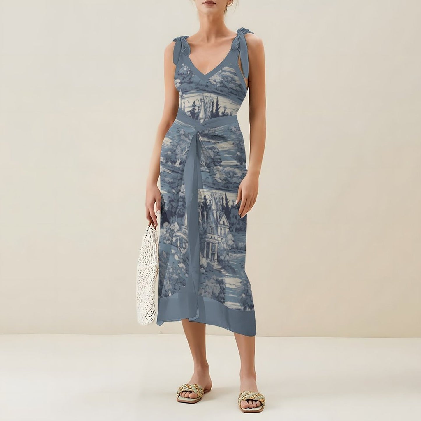 Casual Printed One-Piece Swimsuit And Cover Up 2305102459