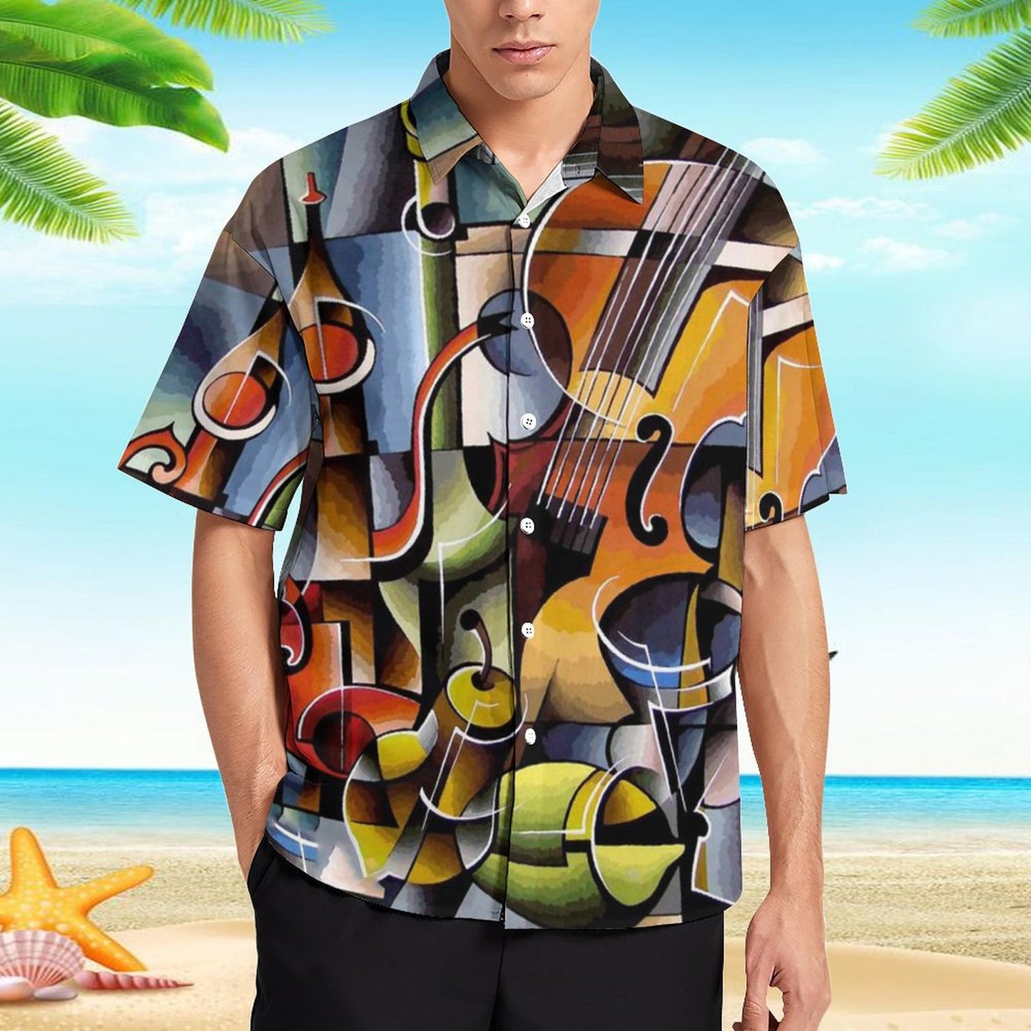 Men's Hawaiian Print Resort Shirt 2305102024
