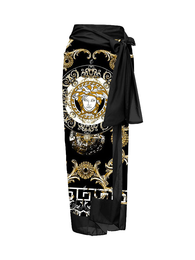 Dark Print Reversible One Piece Swimsuit And Cover up