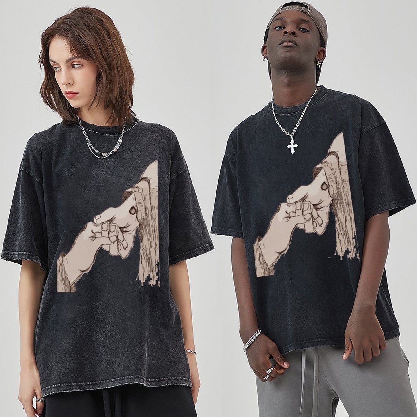 Unisex Vintage Solid Wash T-Shirts 2305103941