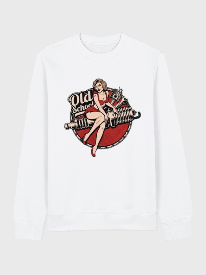 Unisex Round Neck Casual Printed Long Sleeve Sweatshirt