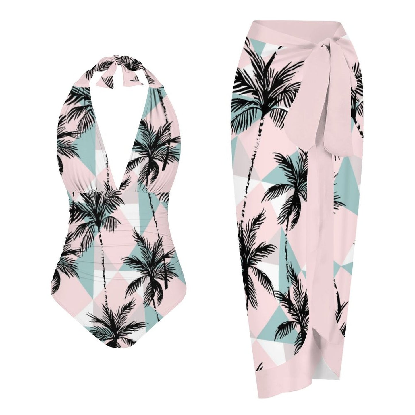 Casual Printed One Piece Swimsuit And Cover Up 2306102056