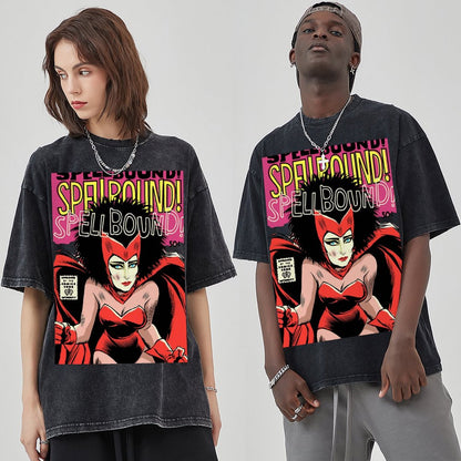 Unisex Vintage Solid Wash Denim T-Shirts