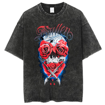 Unisex Vintage Solid Wash T-Shirts 2305104087