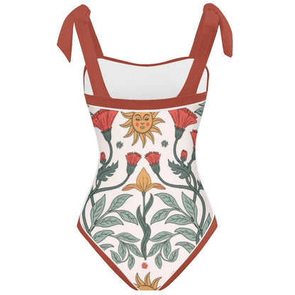 Fashion Printed One Piece Swimsuit And Cover Up 2306102472