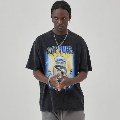 Unisex Vintage Solid Wash T-Shirts 2305102632