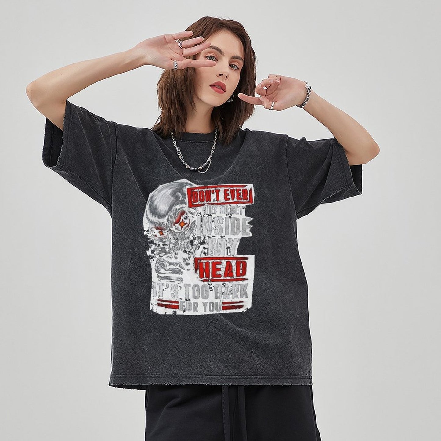 Unisex Vintage Solid Wash T-Shirts 2305104072