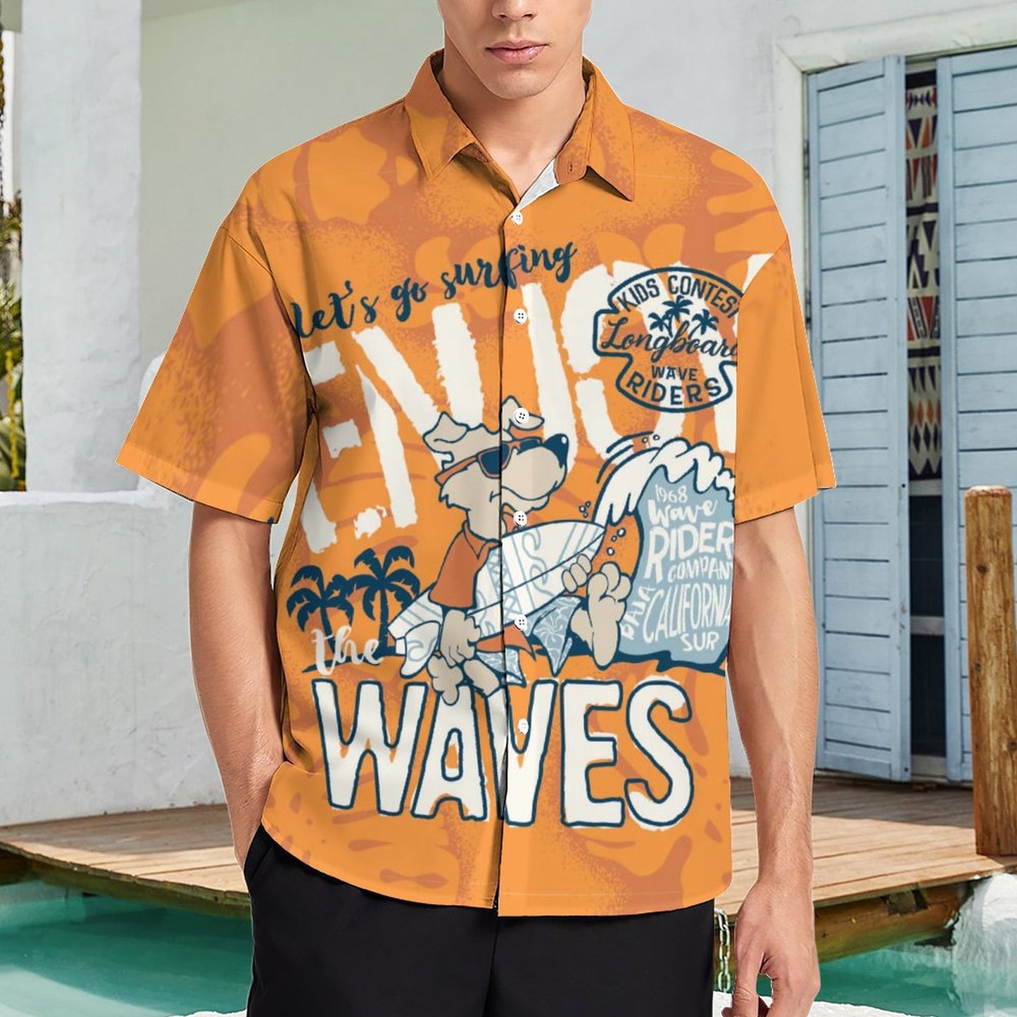 Men's Hawaiian Print Resort Shirt 2305103722